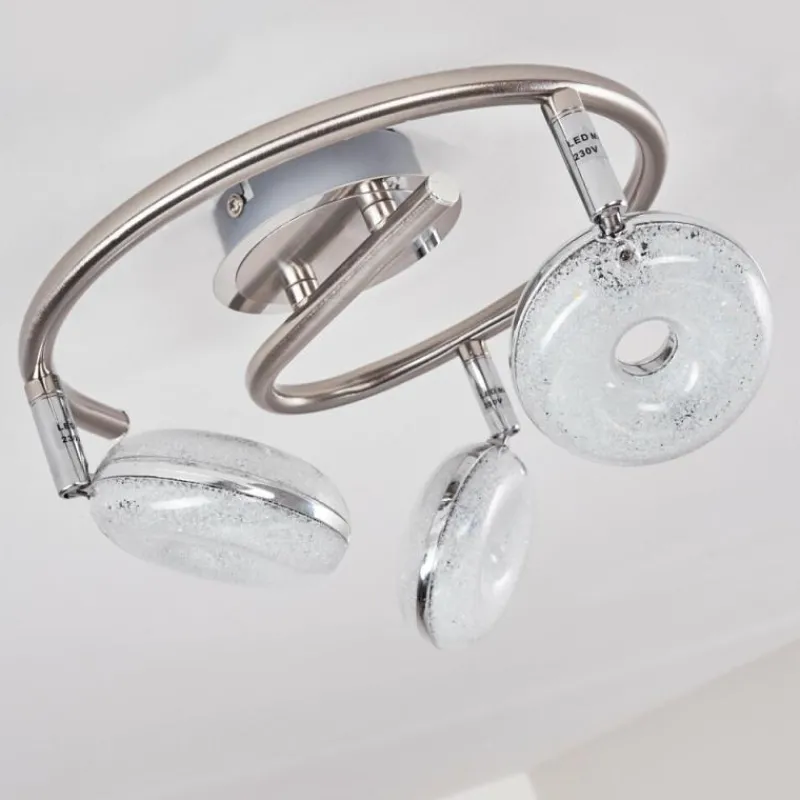 hofstein Plafonnier Donot LED Nickel mat, 3 lumières