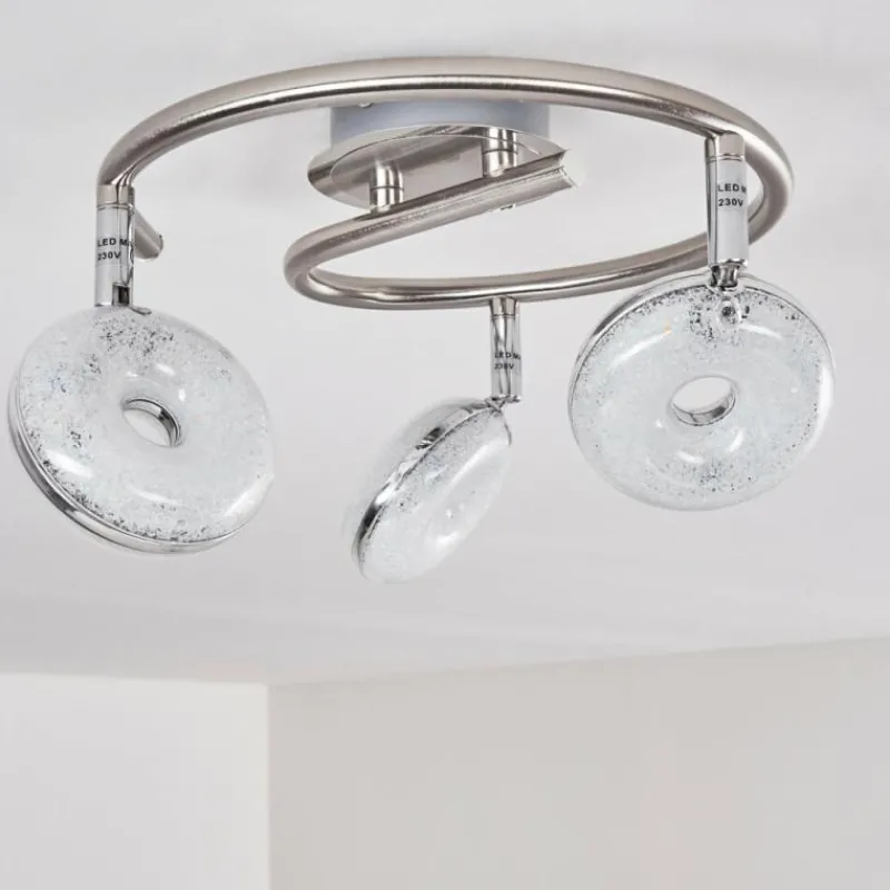 hofstein Plafonnier Donot LED Nickel mat, 3 lumières