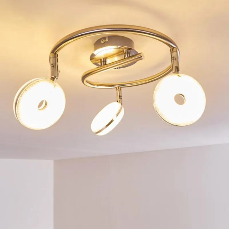 hofstein Plafonnier Donot LED Nickel mat, 3 lumières