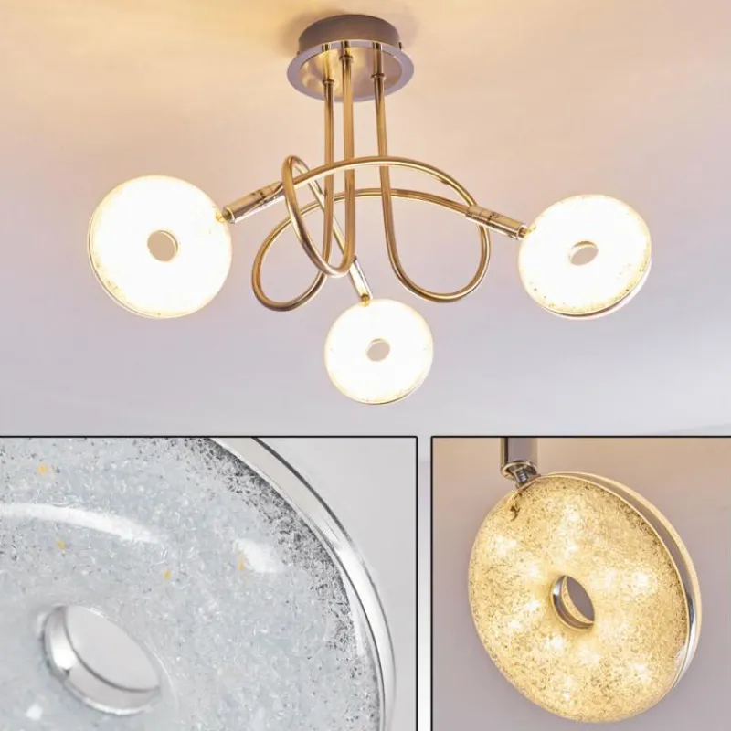 hofstein Plafonnier Donot LED Nickel mat, 3 lumières