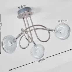 hofstein Plafonnier Donot LED Nickel mat, 3 lumières