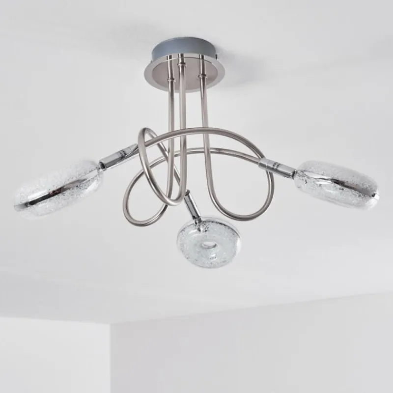 hofstein Plafonnier Donot LED Nickel mat, 3 lumières
