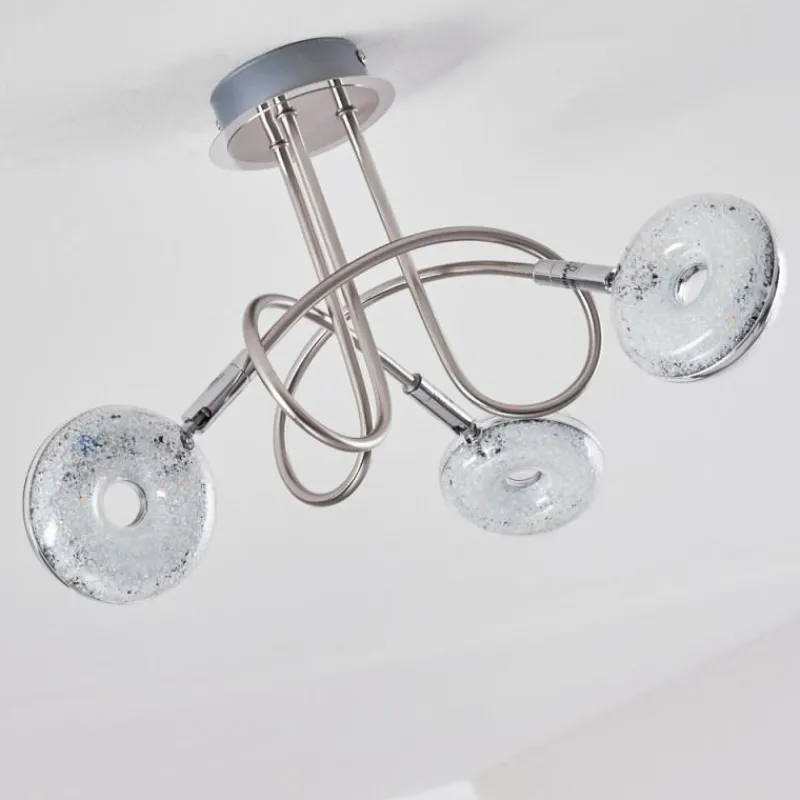 hofstein Plafonnier Donot LED Nickel mat, 3 lumières