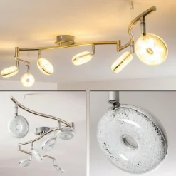 hofstein Plafonnier Donot LED Nickel mat, 6 lumières