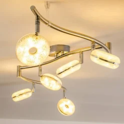 hofstein Plafonnier Donot LED Nickel mat, 6 lumières