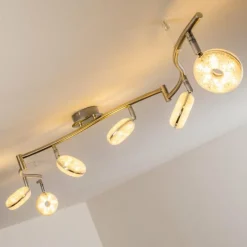 hofstein Plafonnier Donot LED Nickel mat, 6 lumières