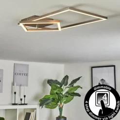 hofstein Plafonnier Doyon LED Nickel mat, 1 lumière