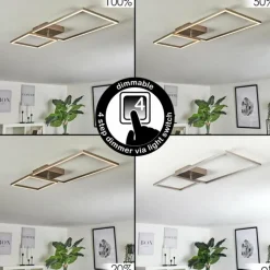 hofstein Plafonnier Doyon LED Nickel mat, 1 lumière