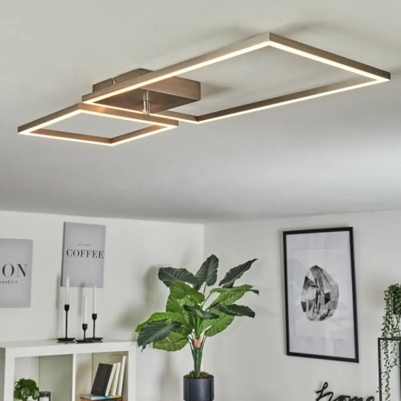 hofstein Plafonnier Doyon LED Nickel mat, 1 lumière