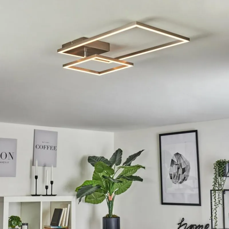hofstein Plafonnier Doyon LED Nickel mat, 1 lumière