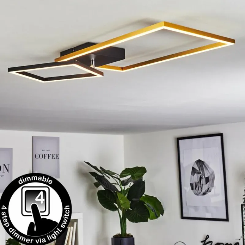 Lampes Dorées-hofstein Plafonnier Doyon LED Noir, 1 lumière