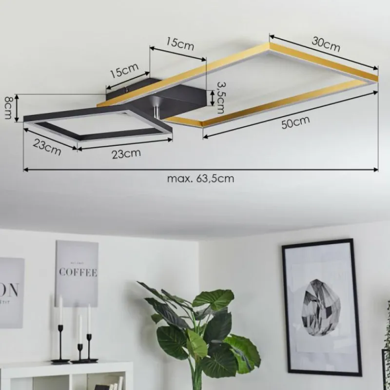 Lampes Dorées-hofstein Plafonnier Doyon LED Noir, 1 lumière