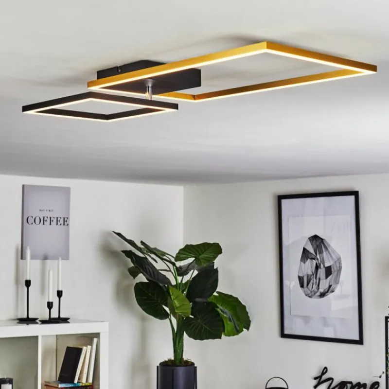 Lampes Dorées-hofstein Plafonnier Doyon LED Noir, 1 lumière