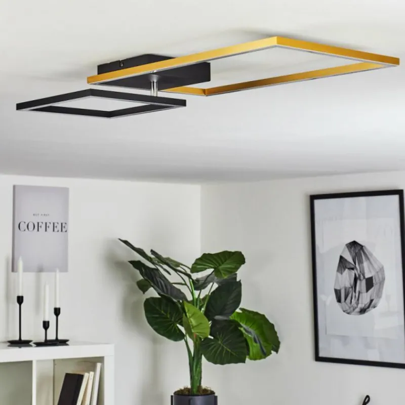 Lampes Dorées-hofstein Plafonnier Doyon LED Noir, 1 lumière