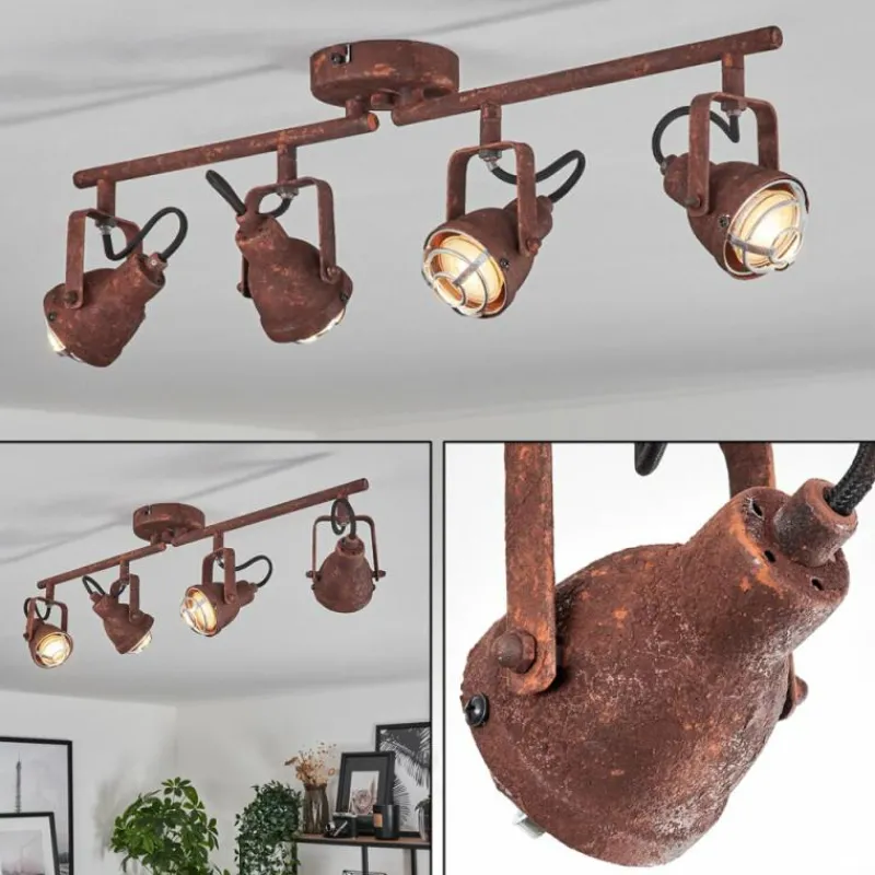 Lampes Industrielles-hofstein Plafonnier Drobak Rouille, 4 lumières