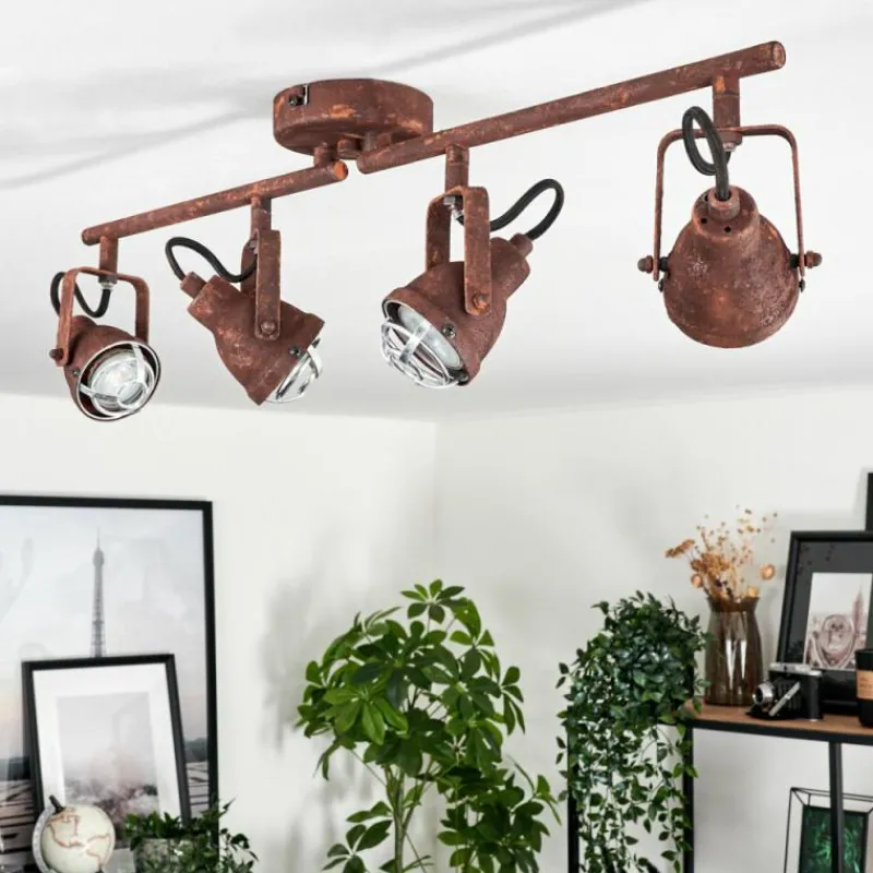 Lampes Industrielles-hofstein Plafonnier Drobak Rouille, 4 lumières