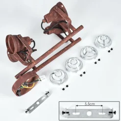 Lampes Industrielles-hofstein Plafonnier Drobak Rouille, 4 lumières