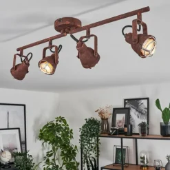 Lampes Industrielles-hofstein Plafonnier Drobak Rouille, 4 lumières