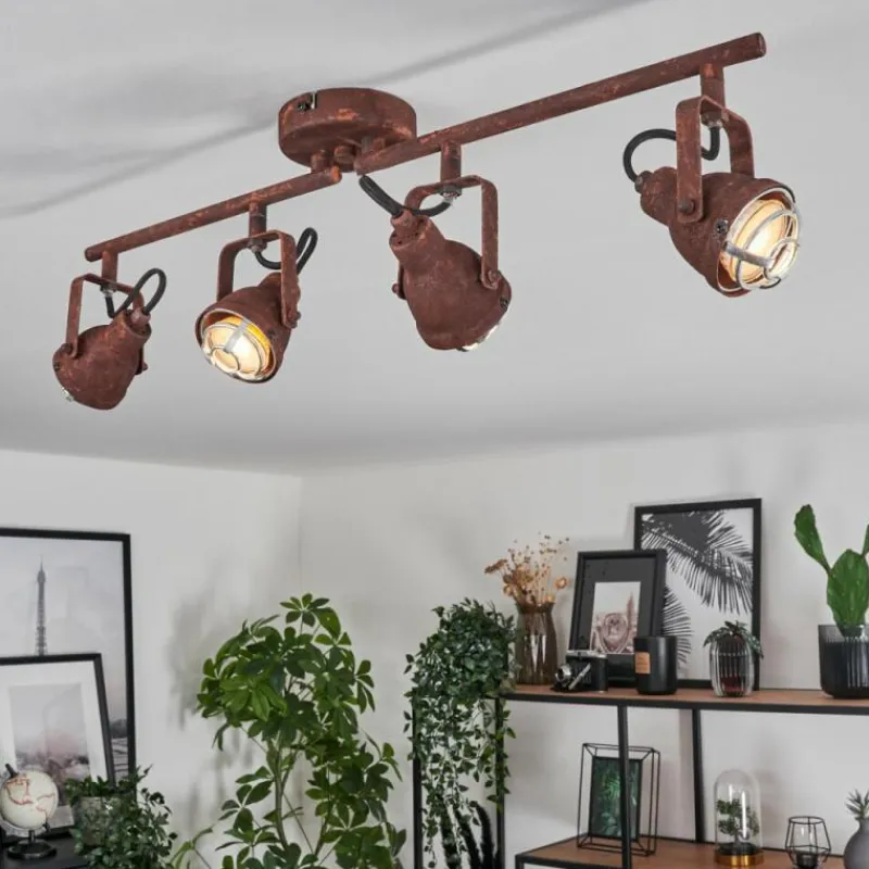 Lampes Industrielles-hofstein Plafonnier Drobak Rouille, 4 lumières