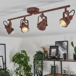 Lampes Industrielles-hofstein Plafonnier Drobak Rouille, 4 lumières