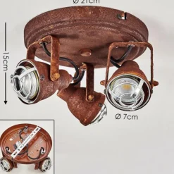 Lampes Industrielles-hofstein Plafonnier Drobak Rouille, 3 lumières