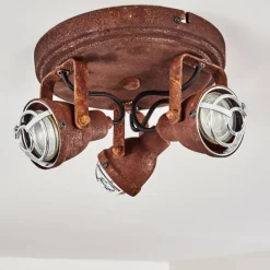 Lampes Industrielles-hofstein Plafonnier Drobak Rouille, 3 lumières