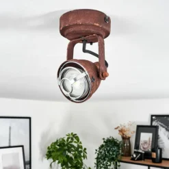 Lampes Industrielles-hofstein Plafonnier Drobak Rouille, Noir, 1 lumière