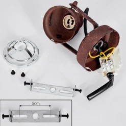 Lampes Industrielles-hofstein Plafonnier Drobak Rouille, Noir, 1 lumière