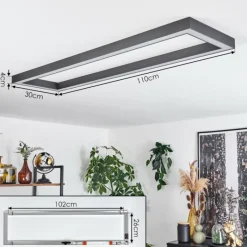 hofstein Plafonnier Dubuisson LED Anthracite, 1 lumière, Télécommandes