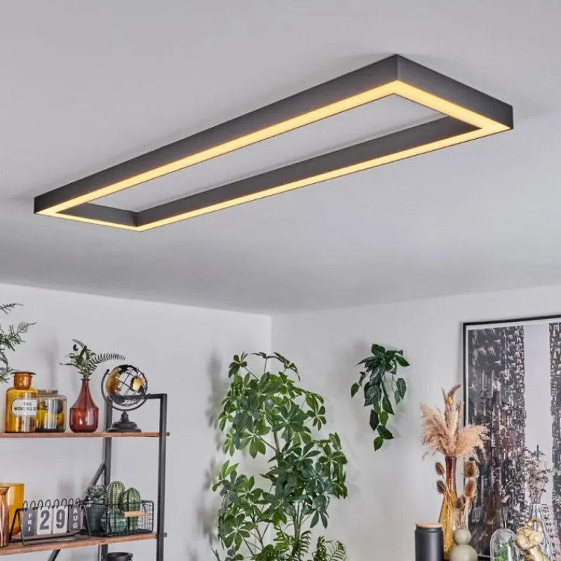hofstein Plafonnier Dubuisson LED Anthracite, 1 lumière, Télécommandes
