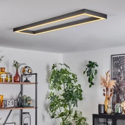 hofstein Plafonnier Dubuisson LED Anthracite, 1 lumière, Télécommandes