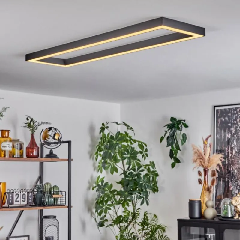 hofstein Plafonnier Dubuisson LED Anthracite, 1 lumière, Télécommandes