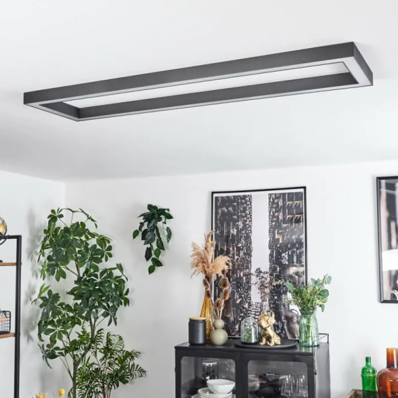 hofstein Plafonnier Dubuisson LED Anthracite, 1 lumière, Télécommandes