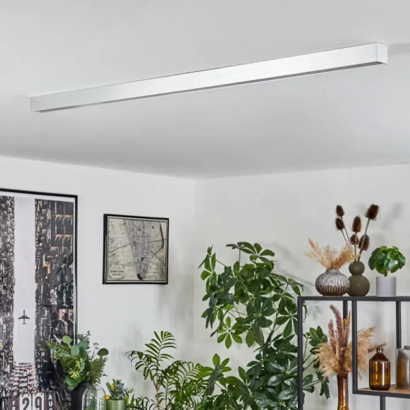 hofstein Plafonnier Dubuisson LED Aluminium, 1 lumière, Télécommandes