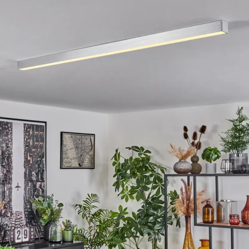 hofstein Plafonnier Dubuisson LED Aluminium, 1 lumière, Télécommandes