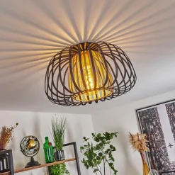 Lampes Dorées-hofstein Plafonnier Dudignac Noir, 1 lumière