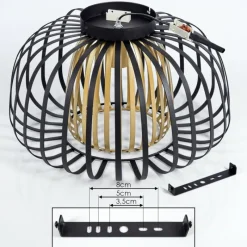 Lampes Dorées-hofstein Plafonnier Dudignac Noir, 1 lumière