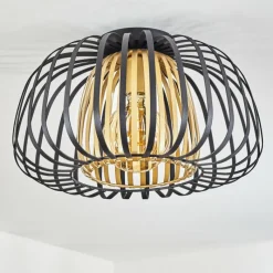 Lampes Dorées-hofstein Plafonnier Dudignac Noir, 1 lumière