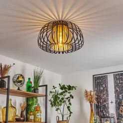 Lampes Dorées-hofstein Plafonnier Dudignac Noir, 1 lumière