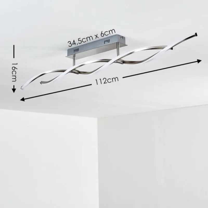 hofstein Plafonnier Dundas LED Acier inoxydable, 2 lumières