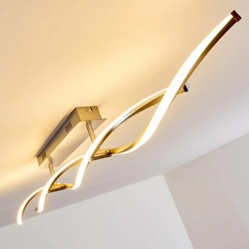 hofstein Plafonnier Dundas LED Acier inoxydable, 2 lumières