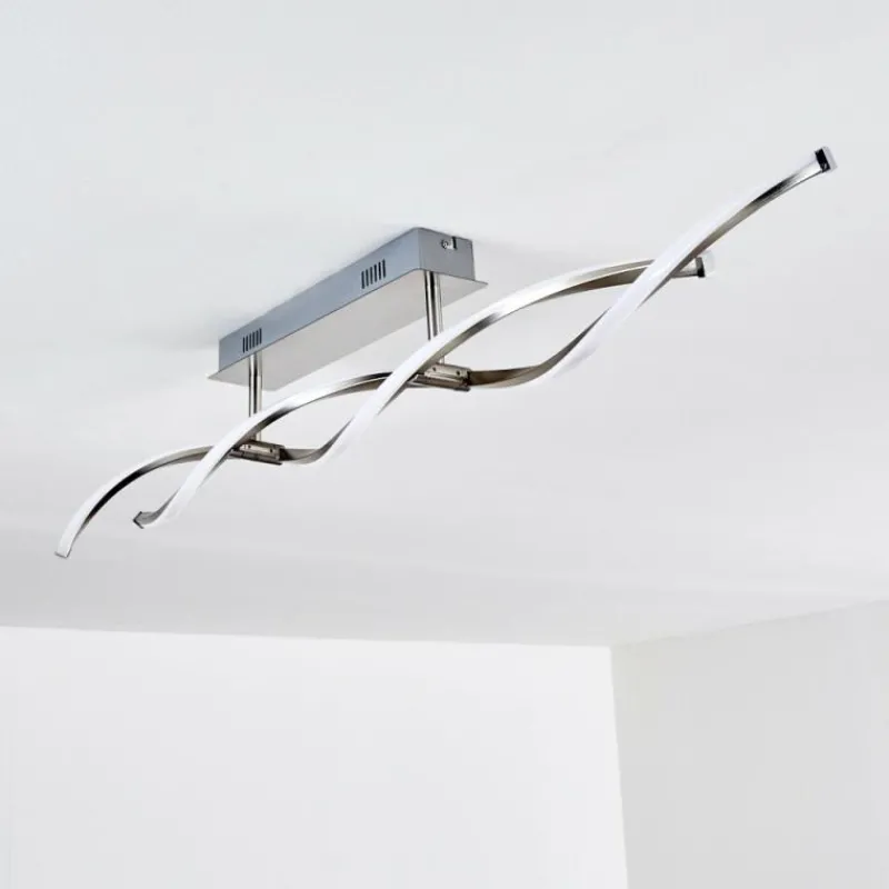 hofstein Plafonnier Dundas LED Acier inoxydable, 2 lumières