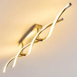 hofstein Plafonnier Dundas LED Acier inoxydable, 2 lumières