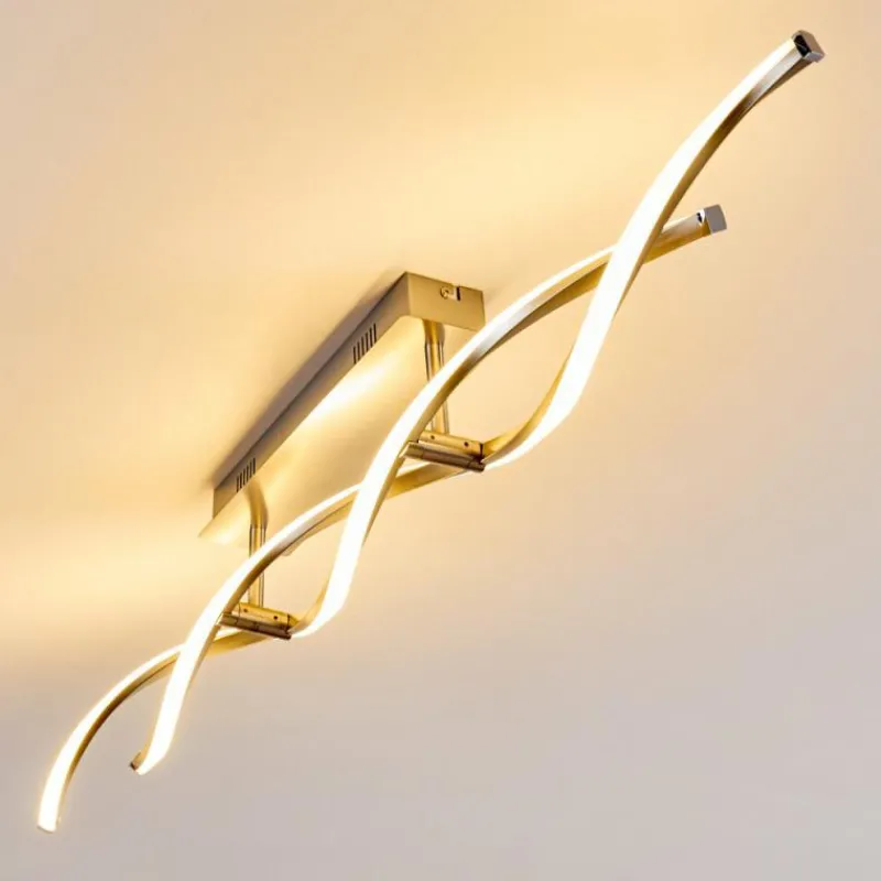 hofstein Plafonnier Dundas LED Acier inoxydable, 2 lumières