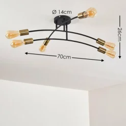 hofstein Plafonnier Duvin Noir, 6 lumières