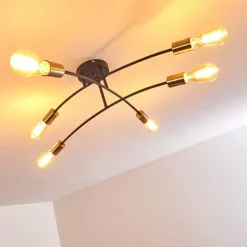 hofstein Plafonnier Duvin Noir, 6 lumières