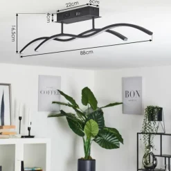 hofstein Plafonnier Eaglesham LED Noir, 1 lumière