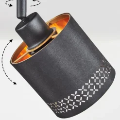 Lampes En Tissu-hofstein Plafonnier Ecuador Noir, 2 lumières