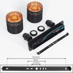 Lampes En Tissu-hofstein Plafonnier Ecuador Noir, 2 lumières