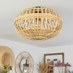 Luminaires Scandinaves-hofstein Plafonnier Egede Écru, Noir, 1 lumière